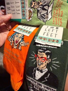 Socks 3 pairs - TWO LEFT FEET Socks - UNISEX 10-12.5 women 8.5-13 men